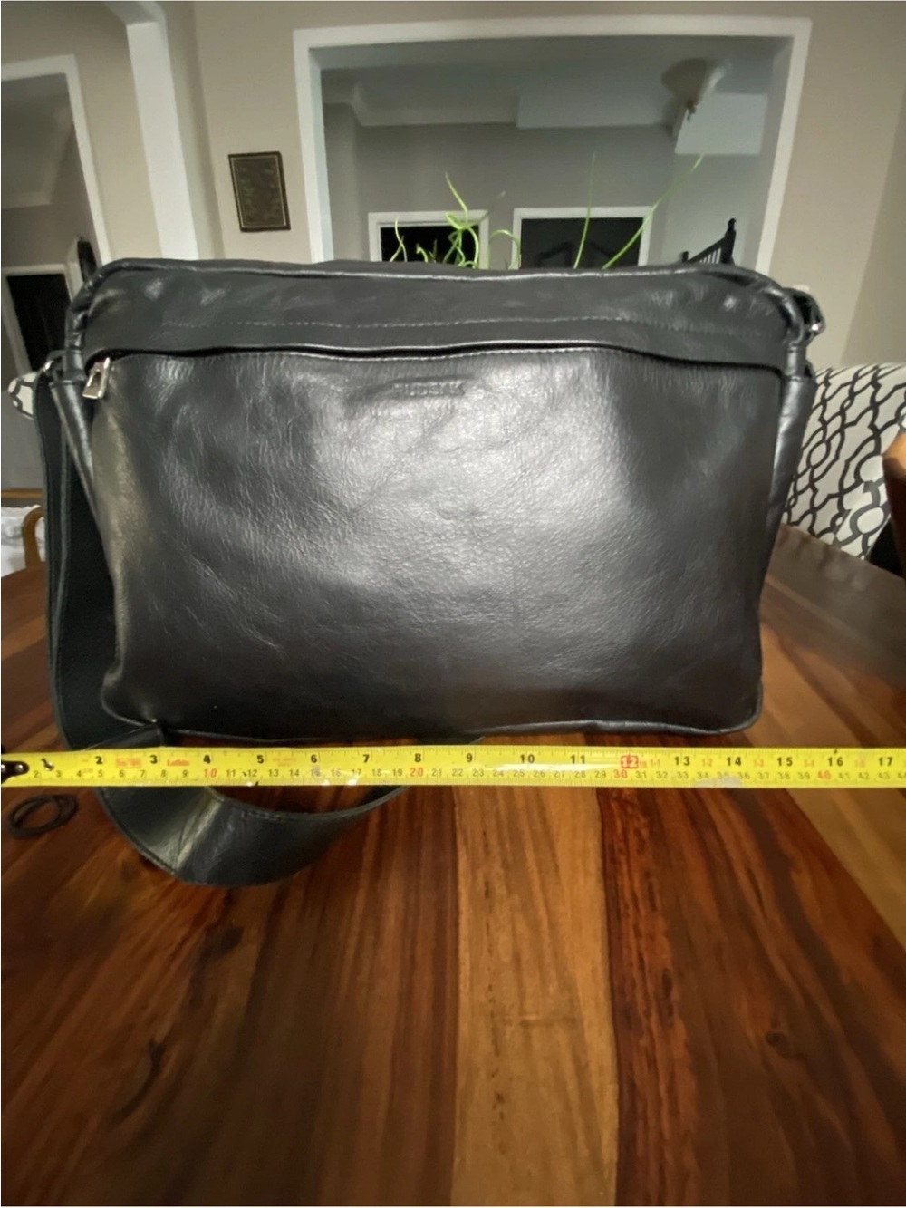 Rudsak genuine Leather Messenger Bag - Black crossbody laptop work bag